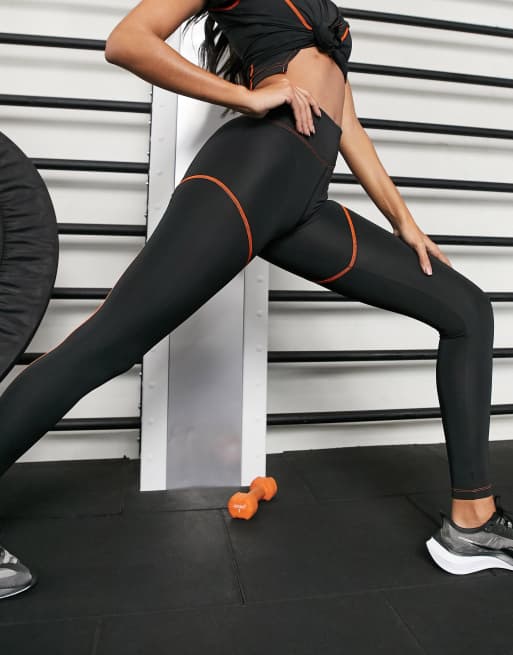 ASOS 4505 - Leggings taille haute avec effet structuré contrastant