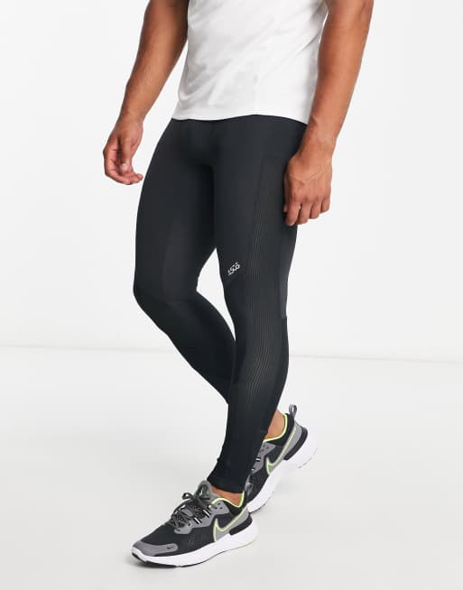 ASOS 4505 – Legginsy do biegania z prążkowanymi wstawkami z dżerseju
