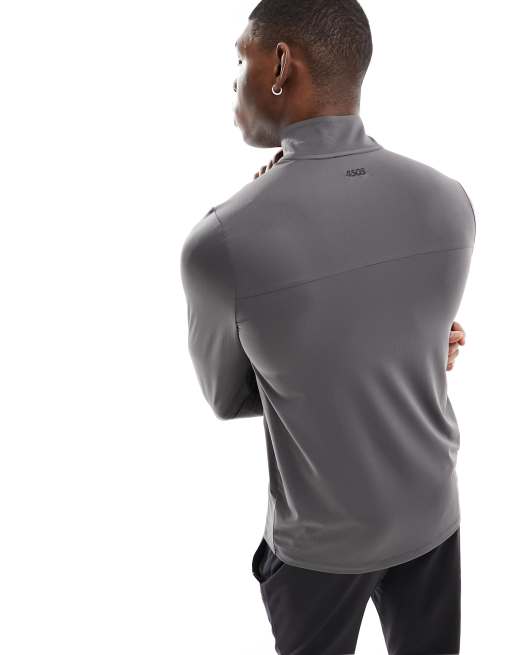 ASOS 4505 long sleeve 1/4 zip training top in grey, 2 of 4