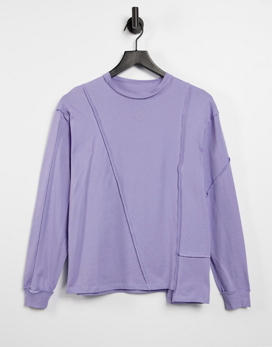 ASOS 4505 long sleeve t-shirt with cutabout seams-Purple