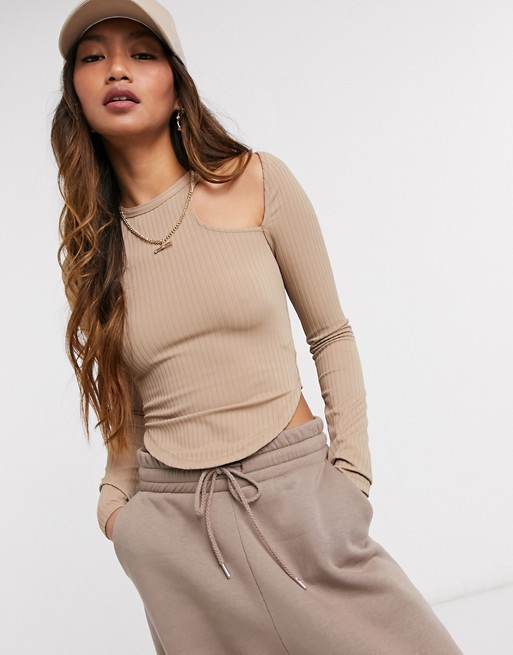 ASOS 4505 long sleeve t-shirt with shoulder cut out detail