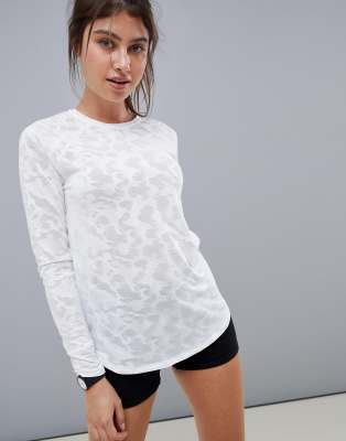 camo sheer top