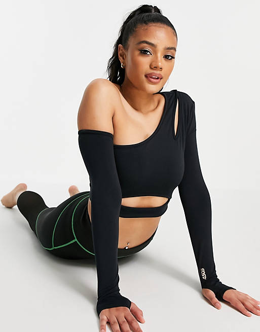 ASOS 4505 long sleeve top with asymmetric neck line and thumb holes | ASOS