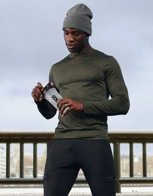 ASOS 4505 long sleeve training t-shirt in twist marl