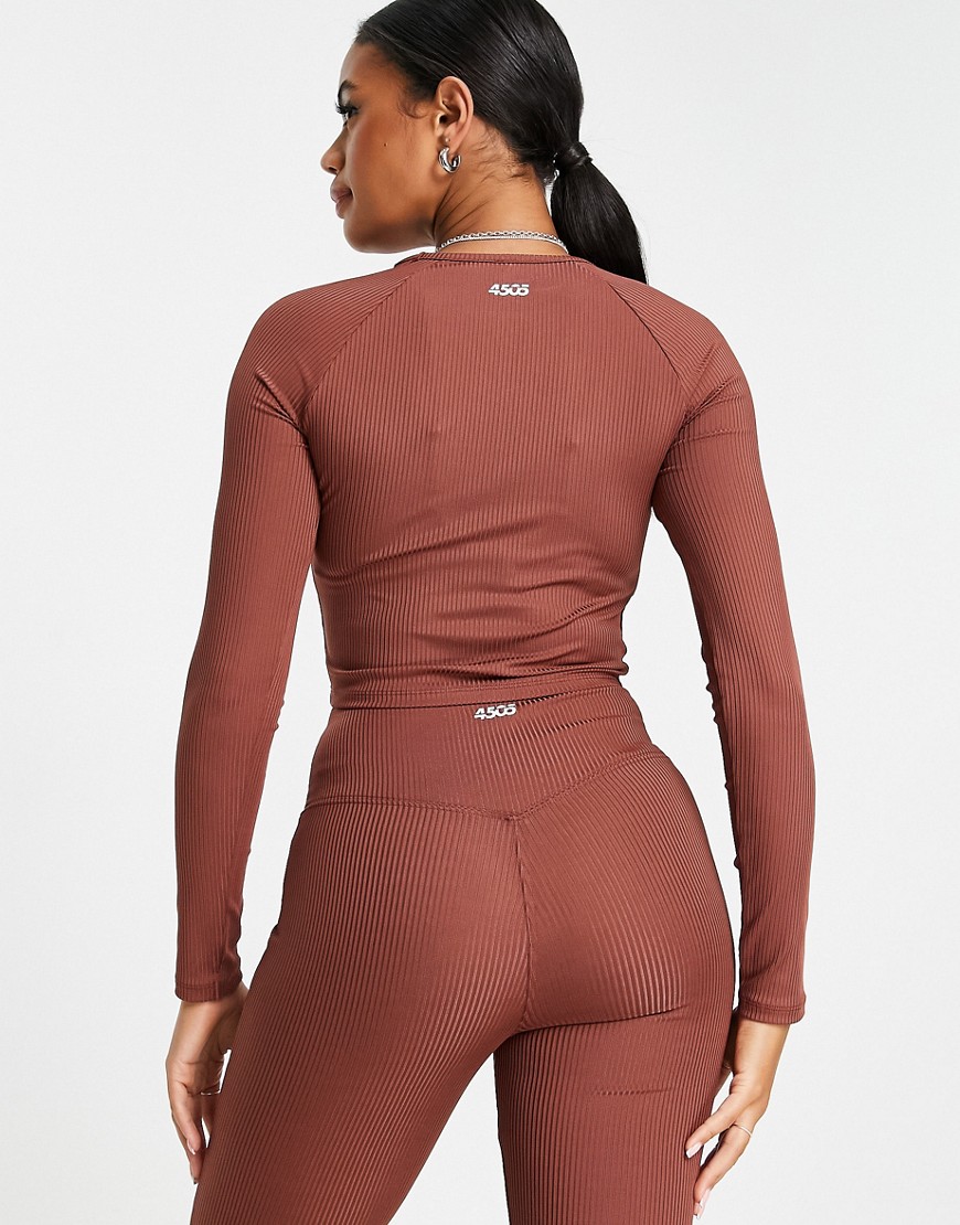 ASOS 4505 long sleeve training top in rib - part of a set-Black