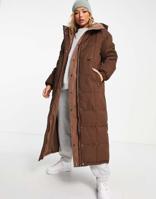 Asos long sale padded coat