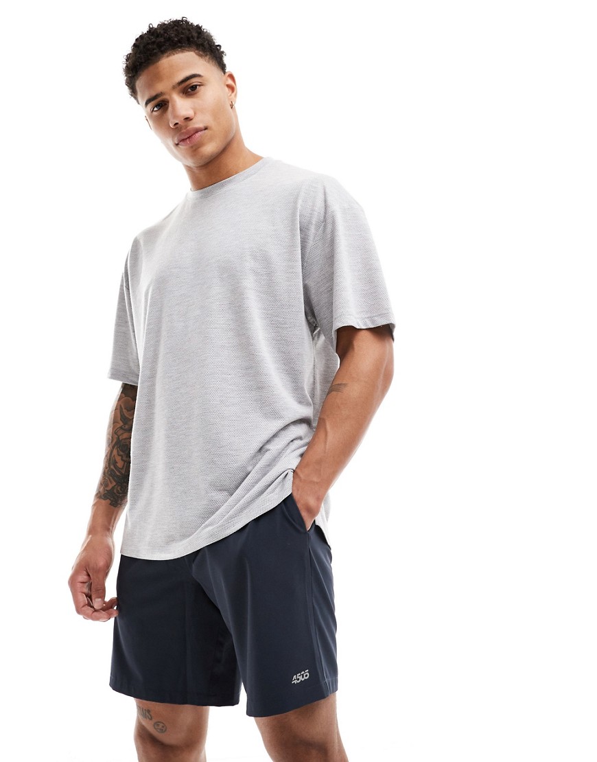 4505 loose fit mesh training T-shirt with quick dry in silver gray
