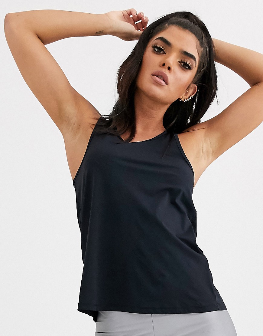 ASOS 4505 loose fit run vest with pleat back-Black