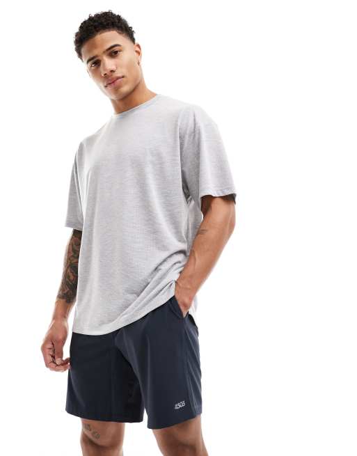 ASOS 4505 - Losvallend sneldrogend trainingsshirt van mesh in zilvergrijs