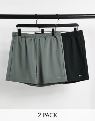 Lots 4505 - Lot de 2 shorts de sport emblématiques coupe mi-longue à séchage rapide