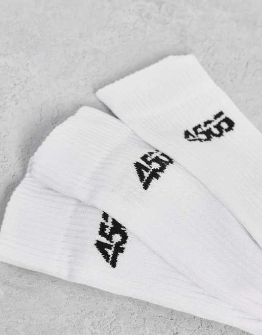 ASOS 4505 - Lot de 3 paires de chaussettes de sport à propriétés antibactériennes - Blanc, 2 de 4