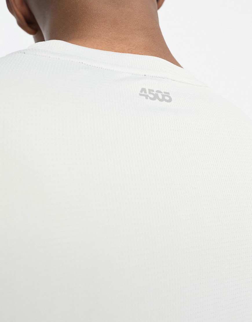 Maglietta a maniche lunghe da allenamento quick dry color gesso con logo iconico-Grigio - ASOS T-shirt donna  - immagine1