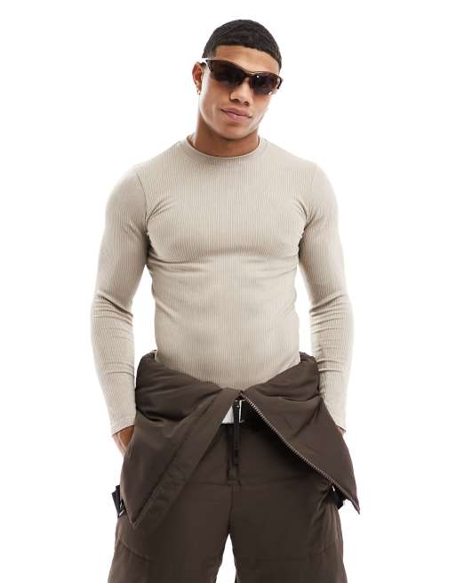 ASOS 4505 - Maglietta base layer a maniche lunghe senza cuciture lavaggio acido