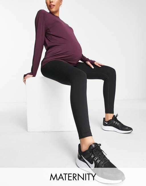 ASOS 4505 Maternity Icon seamless rib gym legging in black