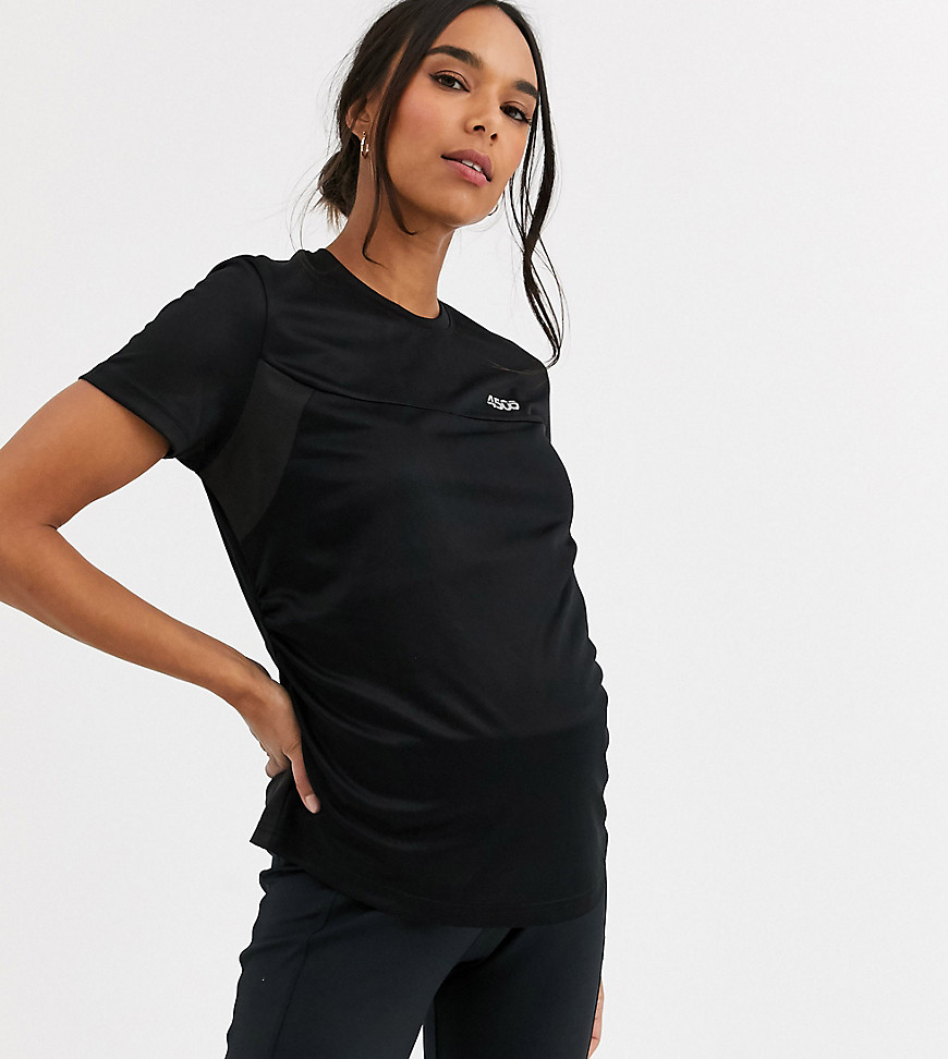 ASOS 4505 - Maternity - Icon trænings-T-shirt-Sort