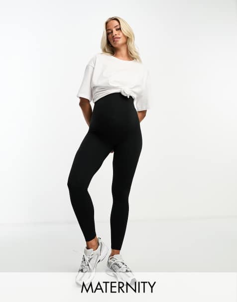 ASOS DESIGN Maternity 2 pack over the bump full length legging multipack  saving 9%