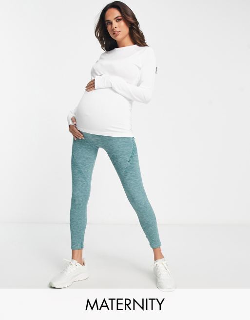 ASOS 4505 Maternity ribbed long sleeve and kick flare leggings in black