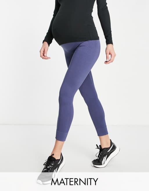 ASOS 4505 Maternity - Sømløs ribstrikkede leggings
