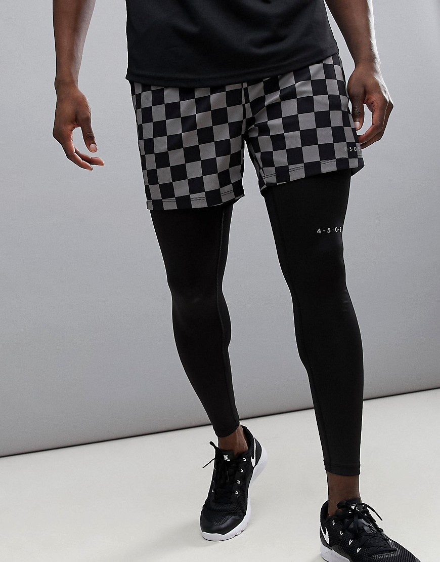 ASOS 4505 - Medellånga shorts med schackrutigt mönster-Flerfärgad