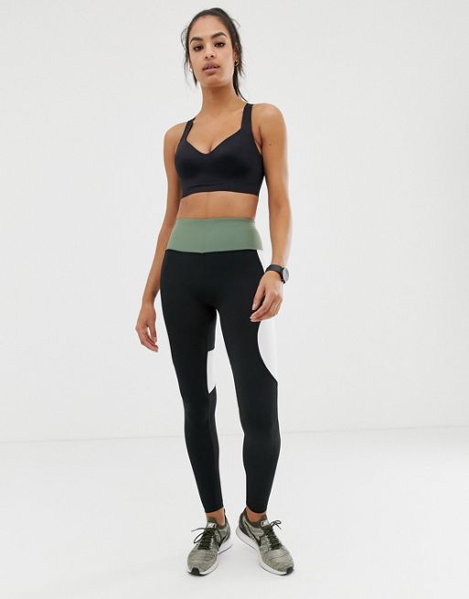 ASOS 4505 medium support sports bra in cracked leather effect in