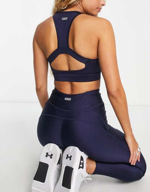 ASOS 4505 Seamless light support sports bra with strap detail in