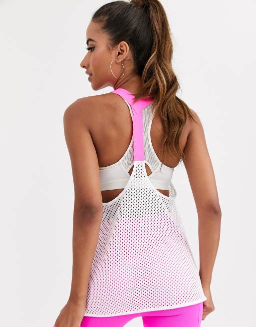 ASOS 4505 mesh vest with contrast elastic back detail