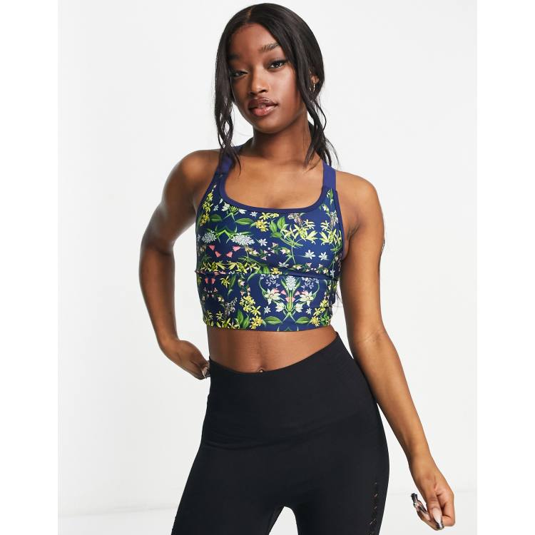 ASOS 4505 mid impact sports bra in floral print