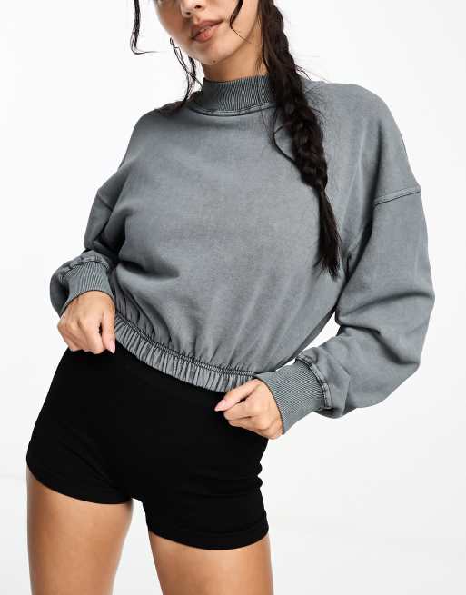 ASOS 4505 hoodie with neck warmer in black