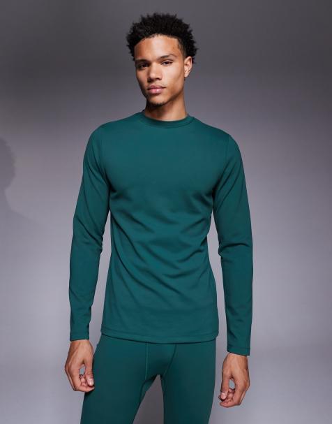 ASOS 4505 - Mørkegrøn basis-skifleece med lange ærmer og termisk behandling - view 1