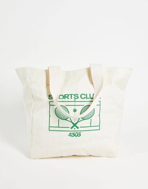 ASOS 4505 - Mulepose i lærredsstof med tennisgrafik