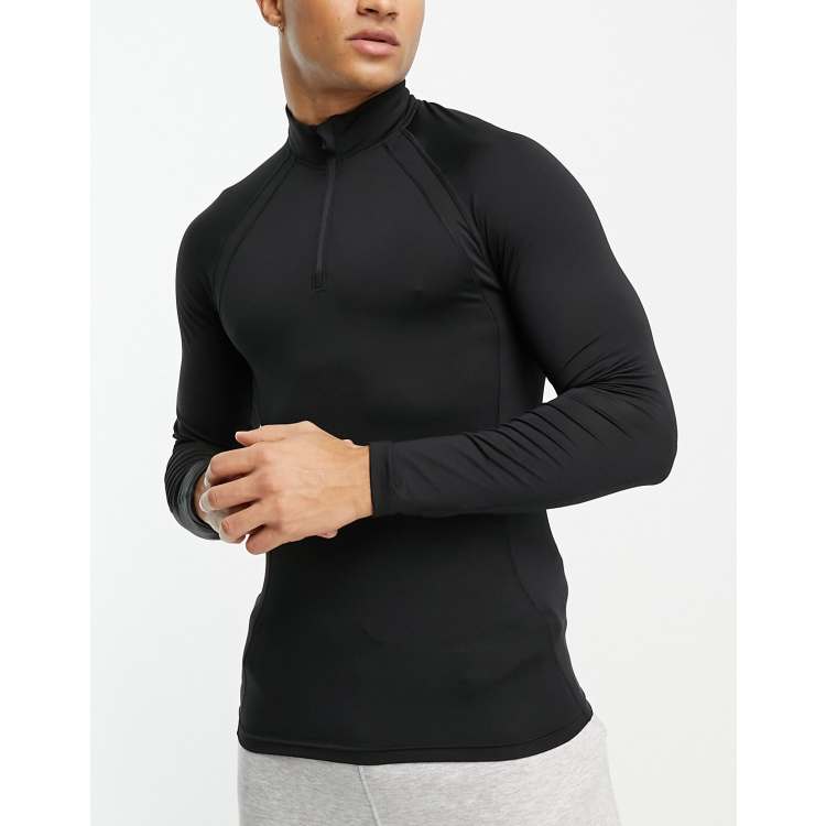 ASOS 4505 icon muscle training long sleeve t-shirt with quick dry in black  - ShopStyle