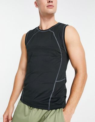 ASOS 4505 muscle fit training sleeveless t-shirt with contour seam detail - ASOS Price Checker