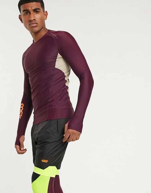 ASOS 4505 muscle long sleeve running top with contrast panels