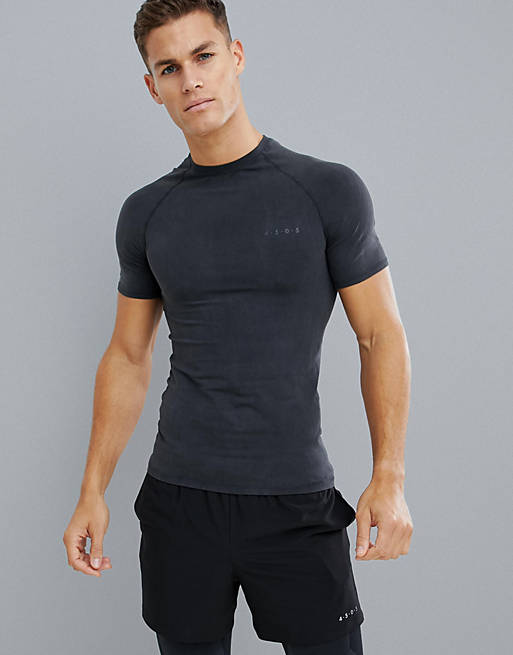 ASOS 4505 muscle t-shirt with seamless knit and acid wash | ASOS