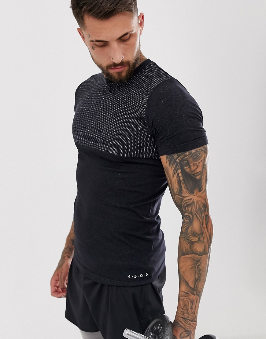 ASOS 4505 muscle t-shirt with seamless knit and quick dry-Grey