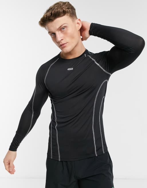 ASOS 4505 muscle training long sleeve t shirt with reflective stitching