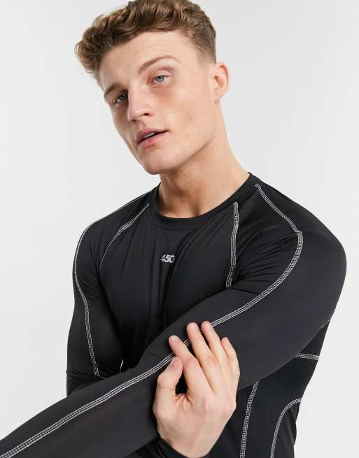 ASOS 4505 muscle training long sleeve t shirt with reflective stitching