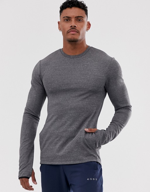 ASOS 4505 muscle training sweatshirt in grey marl | ASOS