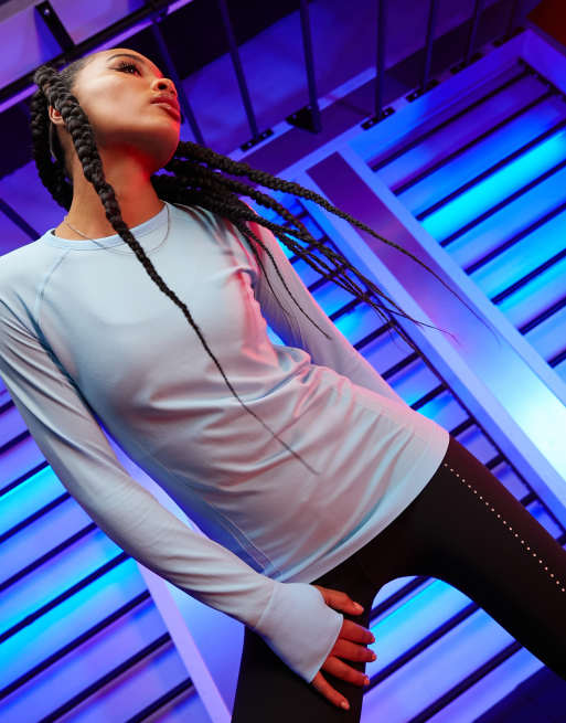 ASOS 4505 - Naadloze top met lange mouwen in multi