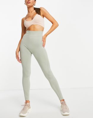 ASOS 4505 - Nahtlose Leggings in Acid-Waschung mit Raffung am Po-Grün