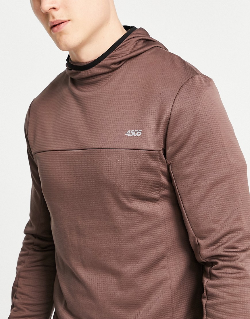 ASOS 4505 outdoor training hoodie in deep taupe-Brown