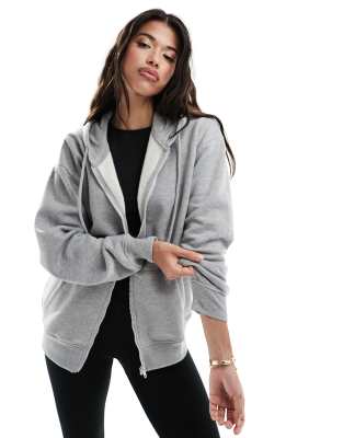 ASOS 4505 - Oversize-Kapuzenjacke in Grau meliert