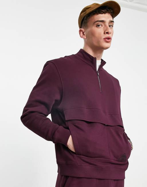 ASOS 4505 – Oversize-Sweatshirt mit 1/4-langem Reißverschluss 