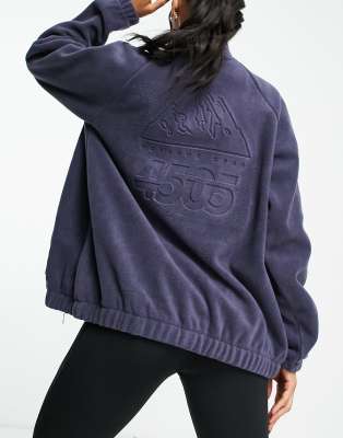 ASOS 4505 ski borg zip through fleece with woven panels