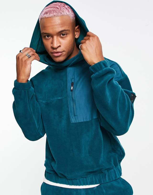 ASOS 4505 oversized fleece with patch work - part of a set