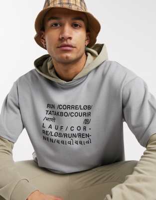 double layer hooded sweatshirt