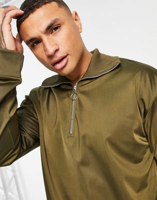 ASOS 4505 oversized sweatshirt with 1/4 zip in poly-tricot - ASOS Price Checker