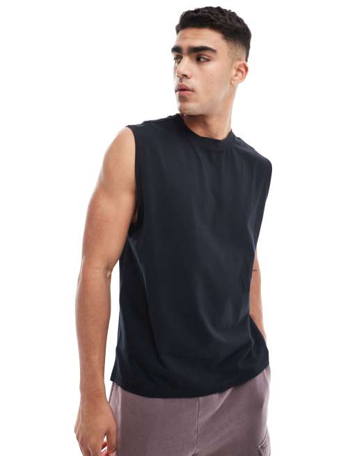 ASOS 4505 - Oversized trainingshemd in zwart met geborstelde afwerking