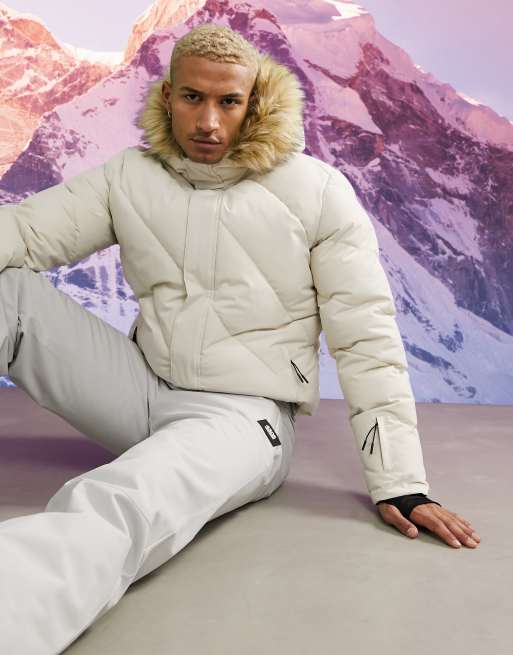 Fur trim store ski jacket