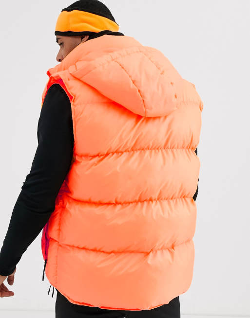 4505 ski mid layer reversable vest in corduroy and high shine - $72